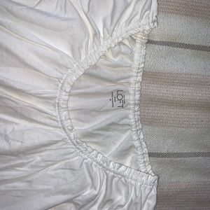 White T with Ruffled Trim